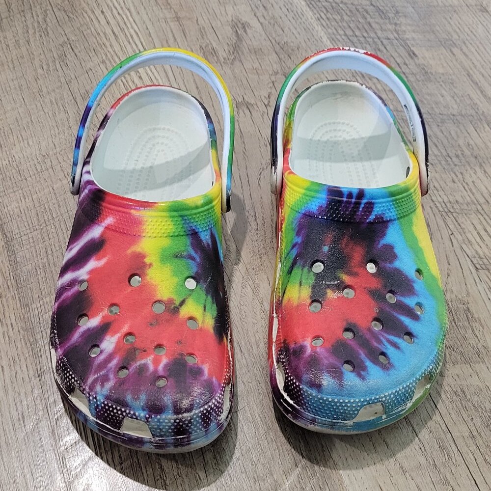 Totally Tie Dye Awesome Crocs